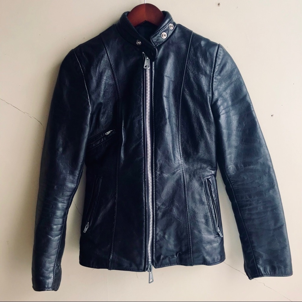 Vintage leather cafe racer jacket